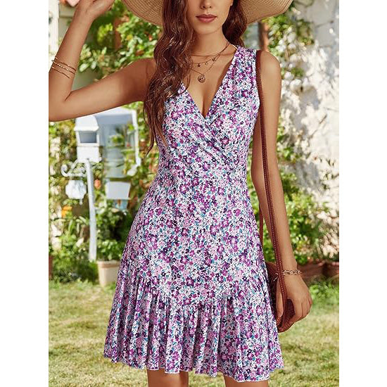 🔥Breezy & Flirty! V-Neck Wrap Dress w/ Deep Cutout✨ Sexy Beach Dress for Women💃 Summer Mini Dress | Floral Sundress TikTok Viral 🔥Breezy & Flirty! V-Neck Wrap Dress w/ Deep Cutout✨ Sexy Beach Dress for Women💃 Summer Mini Dress | Floral Sundress TikTok Viral